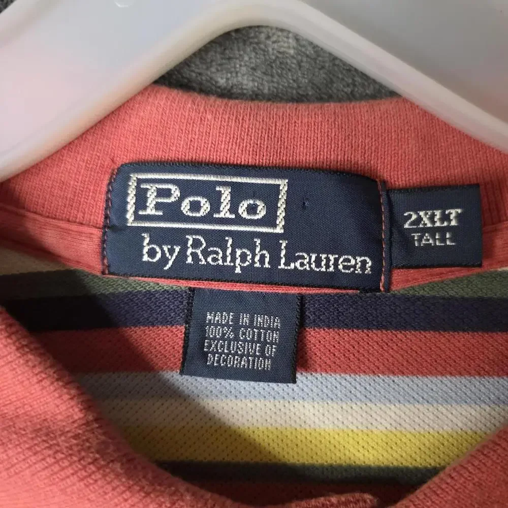 Vintage Polo Ralph Lauren Shirt Men 2XLT Red Green Striped 90s Mall Dad Preppy